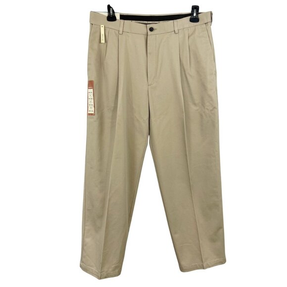NEW Haggar Classic Fit Pleat Front Khaki Pants Business Men's Size 36x29 - Picture 1 of 4